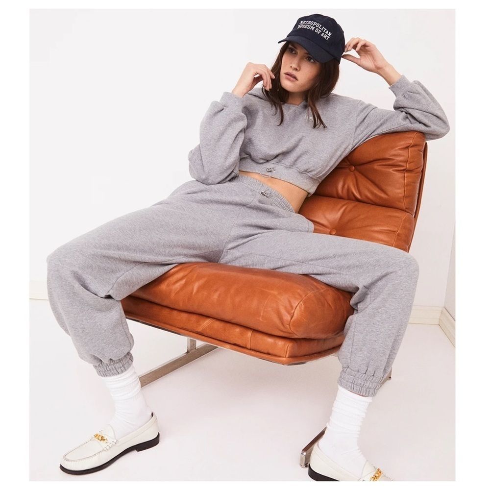 For Love And Lemons Josie Grey Fleece Sweatpants Size L
